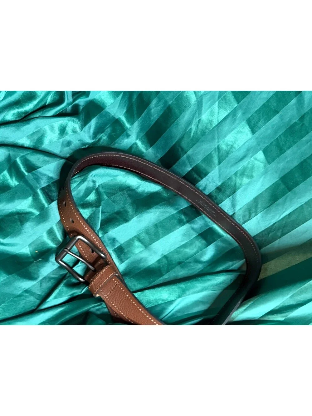 Dickies Mens Brown Genuine Leather Belt Size 34/85 Metal Buckle